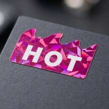 500pcs Rave Hot Stickers, Holographic Pink Music Festival Hot Labels | 2 X 1-1/5 Inch Flame Shaped Hot Stickers, Restaurant Supermarket Store Shop Warning Signs, Spicy Food - A - View 9