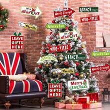 The Grinch 21pcs The Christmas Banner Glitter Paper Christmas Banner New Year Party Christmas Background Decoration Supplies Decor, Christmas Tree Decoration Props, New Year Gift-18 - Multicolor - View 9