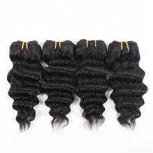 4 Bundles 12A Grade Deep Wave Curly Hair, 100% Virgin Human Hair Bundles, Unprocessed Human Hair Extensions, Deep Wave Curly Hair Bundles, Natural Black, Dyeable And Bleachable - Black - View 18