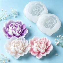 1 buah Cetakan Silikon Lilin Aroma Bunga untuk Dekorasi Rumah/Hadiah, Cetakan Plaster, Cetakan Pengecoran Resin Epoksi Buatan Tangan, Cetakan Plaster Tanah Liat Dekoratif Artistik - A-putih - View 2