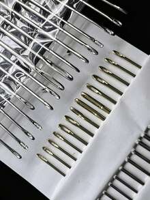 16pcs Multi-Size Hand Sewing Needle Set, Gold/Silver Tail Rust-Resistant Stainless Steel Embroidery Needles, Suitable For Housewives And Embroidery Enthusiasts, Multi-Size Fabric Repair, Cross Stitch Durable Sewing Tools - 16 Sewing Needles - View 2