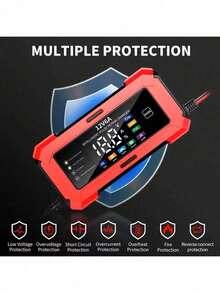 1 buah Charger Baterai Layar LCD Pintar 12V 6A, Charger Baterai Motor, Untuk EU/US, 110V-240V~, Tampilan Tegangan, Berhenti Otomatis Saat Terisi Penuh, Cocok Untuk Mengisi Baterai Asam Timbal Dan Baterai Penyimpanan Mobil Dan Motor, Mudah Dioperasikan, Bahan Tahan Lama - Colokan AS - View 5