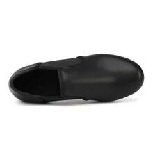 Women's Classic Black Tap Dance Shoes, Slip-On Metal Sole Low Chunky Heel Professional Practice And Performance Tap Shoes - Black - View 8