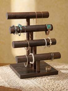Cirelle Bracelet Holder Display Bracelet Organizer, Wooden Bracelet Stand For Selling, T-Bar Bangle Storage Rack Wood Watch Display Tower For Business - Brown - View 8