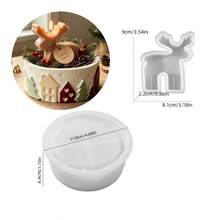 2pcs Christmas Reindeer Relief House Storage Jar Silicone Mold, Christmas Decoration Ornament Making Plaster Candle Mold, Resin Epoxy Mold, Perfect For Handmade Crafts, Holiday Gift Making, Reusable - Silicone Mold - View 8