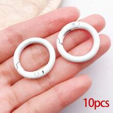 10/30/50pcs Metal Spring O-Ring Round Carabiner Key Ring Candy Color Quick Release Clip DIY Accessories For Keychain, Bag, Handbag - Multicolor - View 18