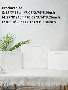 Personalized Custom Name Christmas Gift Paper Bag With Satin Bow Merry Christmas Star Print White Portable Handbag Holiday Party Gift Packaging Present Storage Bag Custom Gift Bags - Multi-color 6 - View 9