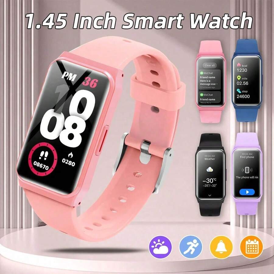 熱銷中性款 HD 觸控 1.45 吋智慧手錶:通話/接聽、相機、音樂控制、健身功能、鬧鐘/訊息通知、可自定義顯示,兼容 Android 手機 - 彩色 - 查看 1
