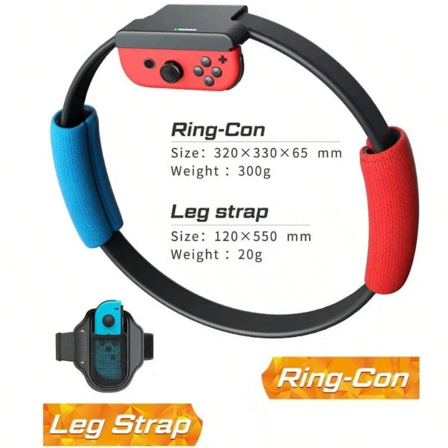 AOLION 環形連接器與腿部束帶，相容於 Switch Ring Fit Adventure 遊戲健身環，適用於彈性運動帶
