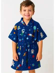 Children's Plush Character Pool Bathrobe - Astronauta - Ver 8