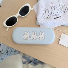1pc Miffy Minimalist Rabbit Pattern Hard Glasses Box Portable Shockproof Glasses Storage Rack Cute Cartoon Rabbit Pattern Glasses Box Suitable For Commuting, Travel, Desktop Computers Soft Inner Lining Scratch Resistant Glasses Storage Box - Multicolor - View 4