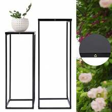 2-Piece Set Of Black Metal Wedding Flower Stands, Rectangular Flower Stands Suitable For Events, Parties And Weddings - Black(2 Pcs) - View 11