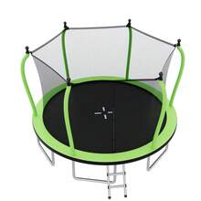 MERAX 14FT Trampoline For Kids And Adults, Round Outdoor Trampoline With Enclosure Net & Curved Poles ,Recreational Backyard Trampoline, Green - Green - View 7