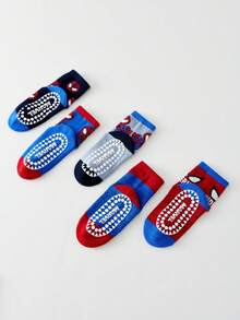 1/5 Pairs Disney Marvel Spider-Man Cartoon Mid-Calf Socks For Kids, Fun Hero Character Halloween Gift Socks, Autumn/Winter - Multicolor - View 17