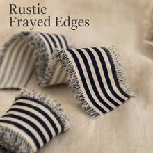 2 Rolls 3.8cm*10yards Total Striped Frayed Edge Ribbon, Christmas Decoration Packaging Ribbon, Holiday Decorative Ribbon - View 3