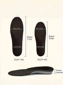 QKC 1 Pair Full Length Comfortable Insoles With Honeycomb Heel Cushioning, U-Shaped Heel Cup And Contoured Design - Black - View 5