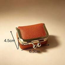 1pc[Travel Essential]Mini Leather Portable Jewelry Bag Travel Ring Earring Watch Jewelry Storage Box Wallet - Multicolor - View 4
