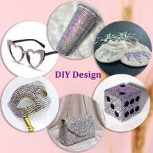 24-Grid DIY Rhinestone Decoration Set, 3mm Iridescent Flat-Back Resin Gems With Accessories, For DIY Crafts, Clothing, Art, Cups, Jewelry, Phone Cases And More, Holiday Gift - DIY Rhinestones - View 4