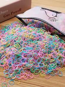 6000/5000/3000/2000pcs Mini Solid Color Disposable Hair Ties, Strong And Durable Small Hair Bands, Gentle On Hair, Suitable For Daily Use - Multicolor - View 4