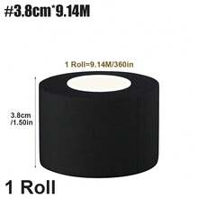 1 Roll Black Athletic Sports Tape Roll, Easy To Tear Without Sticky Residue For Outdoor Sports Fixing - Black - View 11