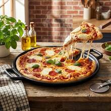 Pre-Seasoned Cast Iron Frying Pan & Pizza Pan Set – 11.02 In / 12.2 In Round Skillets With Ergonomic Handles | Even Heat Distribution For Pancakes, Steaks, Flatbreads | Versatile For Stovetop, Oven, Grill & Outdoor Cooking | Rustic Kitchen Essential - 0.79 X 11.02inch Baking Pans + 1 Pair Of Heat-resistant Tongs - View 3