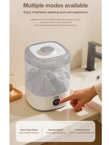 4L Mini All-In-One Portable Washing Machine, No Installation Required, Wireless Charging, Splash-Proof Laundry Tub, Home Use, Suitable For Underwear, Socks And Small Intimate Clothing - Multicolor - View 7