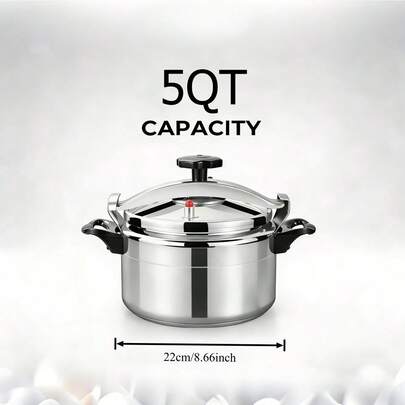Aluminum Pressure Cooker & Stew Pot – 5/9.5 QT Dual-Use Pot With One-Twist Lock Lid, Ideal For Quick Stews, Soups, And Everyday Cooking • Gas-Stove Friendly • Lightweight & Easy To Handle • Even Heat Distribution • Smooth Interior Surface • Dishwashe