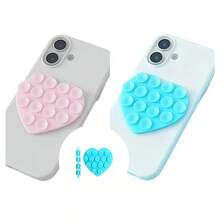 SONH 1PC Heart-Shaped Silicone Double-Sided Suction Cup 19-Piece Heart | Washable & Reusable, Firm Grip Without Falling Off | Suitable For Phone/Tablet Stand And Car Dashboard Mount - Upgraded Version In Multiple Colors - View 5