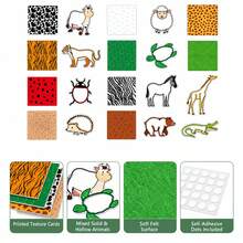 hoojojo 20pcs Permainan Mencocokkan Tekstur Bulu Hewan dari Kain Felt, Alat Bantu Mengajar Pengenalan Pola Kulit Hewan Liar, Perlengkapan Belajar Guru di Kelas, Aktivitas Pengamatan Sains Alam, Perlengkapan Kembali ke Sekolah - MultiWarna - View 6