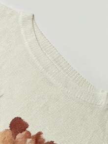 ADFHP Sweater Rajut Lengan Lentera Musim Gugur Wanita, Pullover Bermotif Bahu Asimetris, Pakaian Gaya Prancis - MultiWarna - View 4