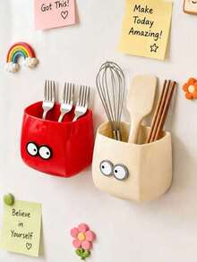 1pc Strong Magnetic Storage Box, Can Store Spices, Seasonings, Utensils, Cosmetics And Pens, Space-Saving Modular Design, Suitable For Kitchen, Bathroom, Desk, Cabinet Door And Storage Cabinet, Ideal For Home, Office, Dorm And RV Use - Multicolor - View 7
