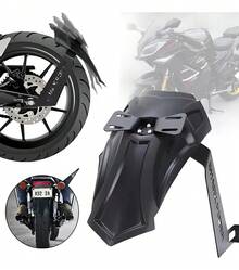 Salpicadera Portaplaca Trasera Moto 13-16cm Guardabarro Lodo - A - Ver 3