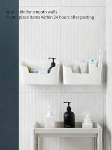 1/2pcs Kitchen Drawer Divider Rack, No-Drill Wall-Mounted Storage Shelf, Easy Installation, Multi-Functional Bathroom Cosmetic Organizer, Classic Plastic Material With Transparent Window, Basket Box Storage Container - Multicolor - View 9