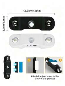 1件裝無線磁吸可拆卸LED壁燈，USB充電感應燈，可調光氛圍燈，適用於臥室床頭、樓梯、浴室裝飾 - 多色 - 查看 11