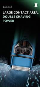 Kemei KM-T400 Electric Shaver For Men, Beard Trimmer, Cordless Shaver, Floating Dual Blades, Wet & Dry Use, Powerful Motor, LED Display, USB Charging, Electric Reciprocating Shaver - Multicolor - View 5