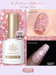 BORN PRETTY 10ml 反光亮片凝膠 金色 持久可卸除 UV LED 凝膠，適用於居家與美甲沙龍 - 彩色 - 查看 9