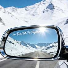 Spanish Rearview Mirror Sticker - 1pc With God All Things Are Possible Car Decals, Trust In God Cars Accessories, Motivational Car Window Decals - A - View 2