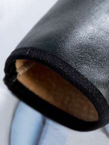 1 Pair Of Unisex Winter Thick Warm Waterproof And Cold-Proof Indoor Non-Slip Floor Shoes And Socks With Warm Lining And Leather. - Black - View 4