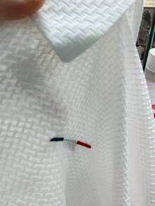1件精緻刺繡圖案商務休閒男士大尺碼POLO衫，微透面料，適合高爾夫或網球運動、戶外旅行、居家休閒，送給男士的禮物 - 白色 - 查看 10