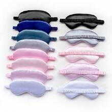 2pcs Double-Sided Satin Sleep Eye Mask Set, Polyester Light-Blocking Eye Cover With Elastic Band, Multiple Colors Available, Suitable For Back To School Noon Rest, Travel Naps, Bedroom Sleep And Daily Eye Shading For Men And Women - A - View 16