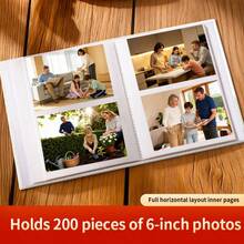 1pc Photo Album - 4x6 Inch Rectangular 200 Pockets Large Capacity Suitable For Family, Baby Birth, Storing Parent-Child Outings, Home Daily Baby Snapshots - 1PC - View 2