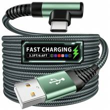 Tzlrxl Fast Charging Data Cable USB A To USB C, 480Mbps Data Sync Cable, Durable Braided Metal Connector, 3.3ft & 6.6ft Optional, Multiple Colors - Green - View 1