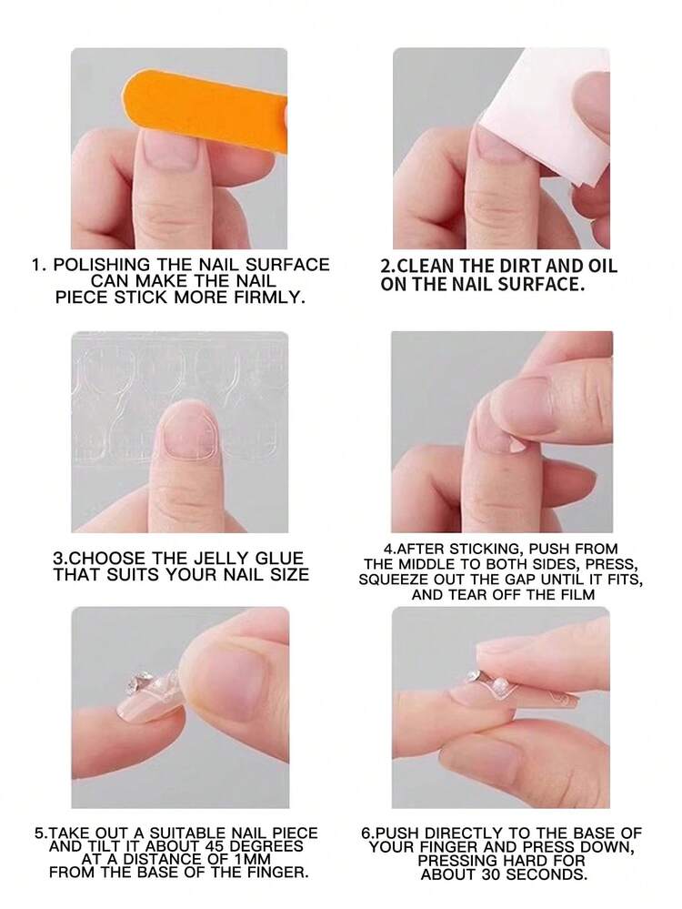 10 Buah Kuku Tempel Buatan Tangan Gaya Prancis Manis, Set Kuku Polygel, Warna Stroberi, Merah Muda dan Biru, Gaya Minimalis Korea, Termasuk Alat Kuku, Tersedia 3 Ukuran, Persegi, Persegi Pendek, Almond, Kuku untuk Pesta, Dansa, dan Pemakaian Sehari-hari. - MultiWarna - View 6
