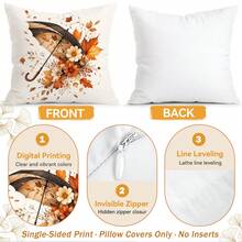 4pcs Autumn Harvest Themed Pillow Covers Without Inserts, Single-Sided Printed Pillow Covers, Suitable For Living Room Bedroom Home Decor, All-Season Pillow Covers - Multicolor - View 4