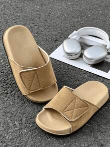 HAHABOBO Sandal Anak Baru dengan Perekat Velcro yang Dapat Diatur, Sandal Terbuka Berbahan Quilted, Sepatu Dalam Ruangan Musim Panas Ringan (Warna Acak) - Krem - View 5
