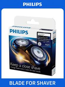 PHILIPS RQ11 刮鬍機替換刀頭 SensoTouch 2D 刮鬍單元，相容於 Norelco 1100 1150X 1160X 1170X 1180X 電動刮鬍機，雙刀片乾/濕用男士刮鬍替換刀片 - 黑色 - 查看 1