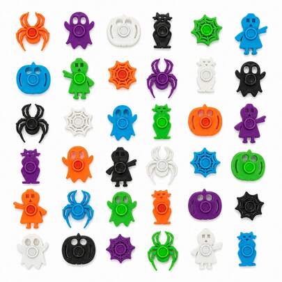 6/12/24pcs Mainan Halloween, Mainan Spinner Jari Sensorik Mini, Suvenir Pesta Halloween untuk Anak-anak, Pengisi Tas Hadiah Halloween, Hadiah Kelas Halloween, Warna dan Gaya Acak