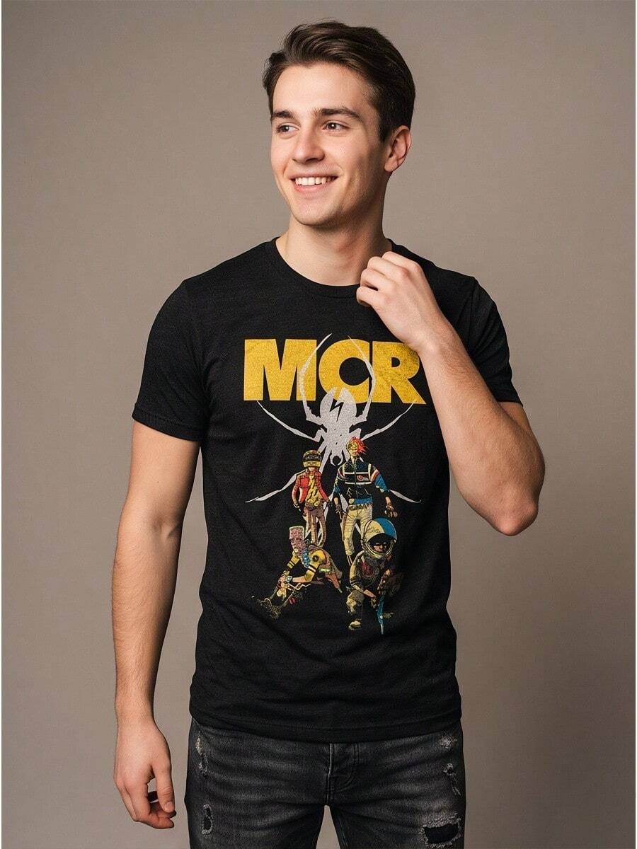 Maglietta da uomo streetwear estiva per vacanze Y2K Off Campus Rock Band Merch - nero - Visualizzare 1