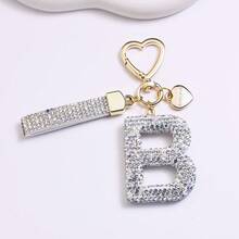 1PC Fashion Sparkling Rhinestone Alphabet Keychain Cute Letter Charm Key Ring Exquisite Backpack Decoration Accessories Gifts - Multicolor - View 15