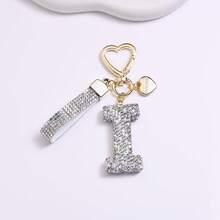 1PC Fashion Sparkling Rhinestone Alphabet Keychain Cute Letter Charm Key Ring Exquisite Backpack Decoration Accessories Gifts - Multicolor - View 24